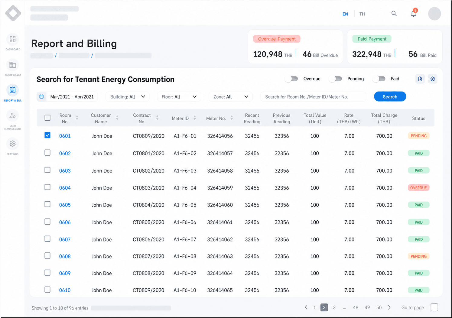 U Terrace — U Terrace — report and billing